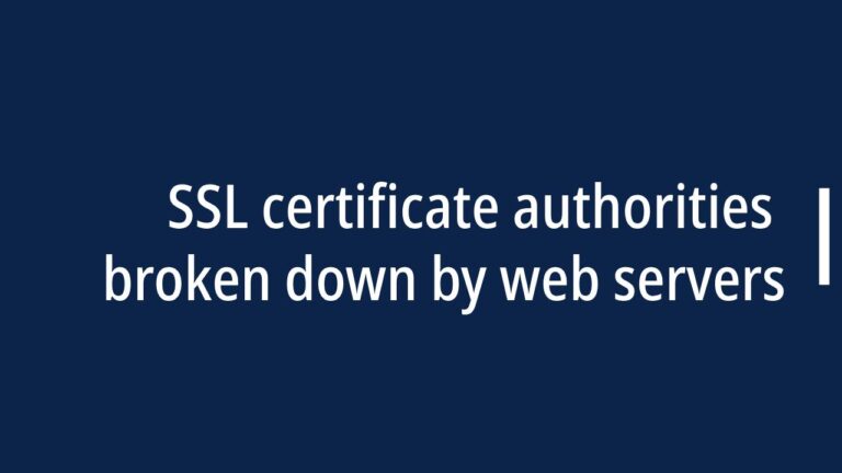 SSL certificate authorities broken down by web servers